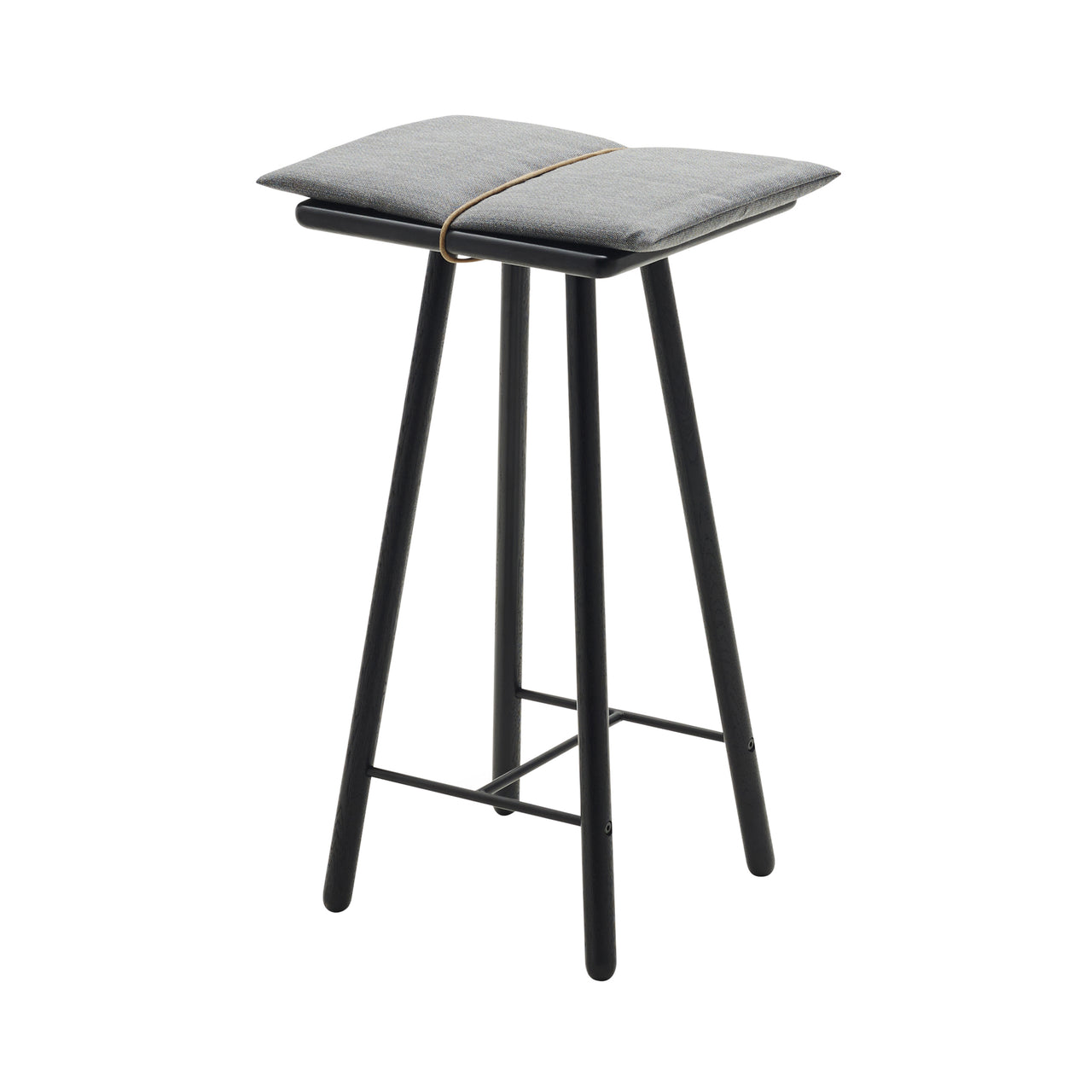 Georg Bar Stool: Black Oak + Light Grey