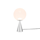 Globe Cone Fat Table Lamp: Opal + Silver