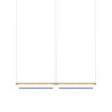 Tier 100 Horizontal Pendant Light: 2H + Anodized Silver + Sapphire