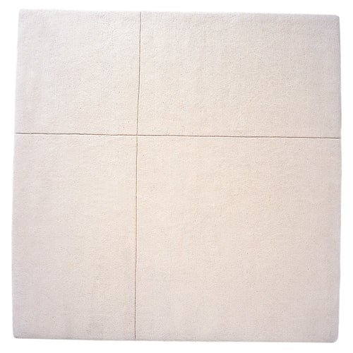 Golden Section Square Rug: White