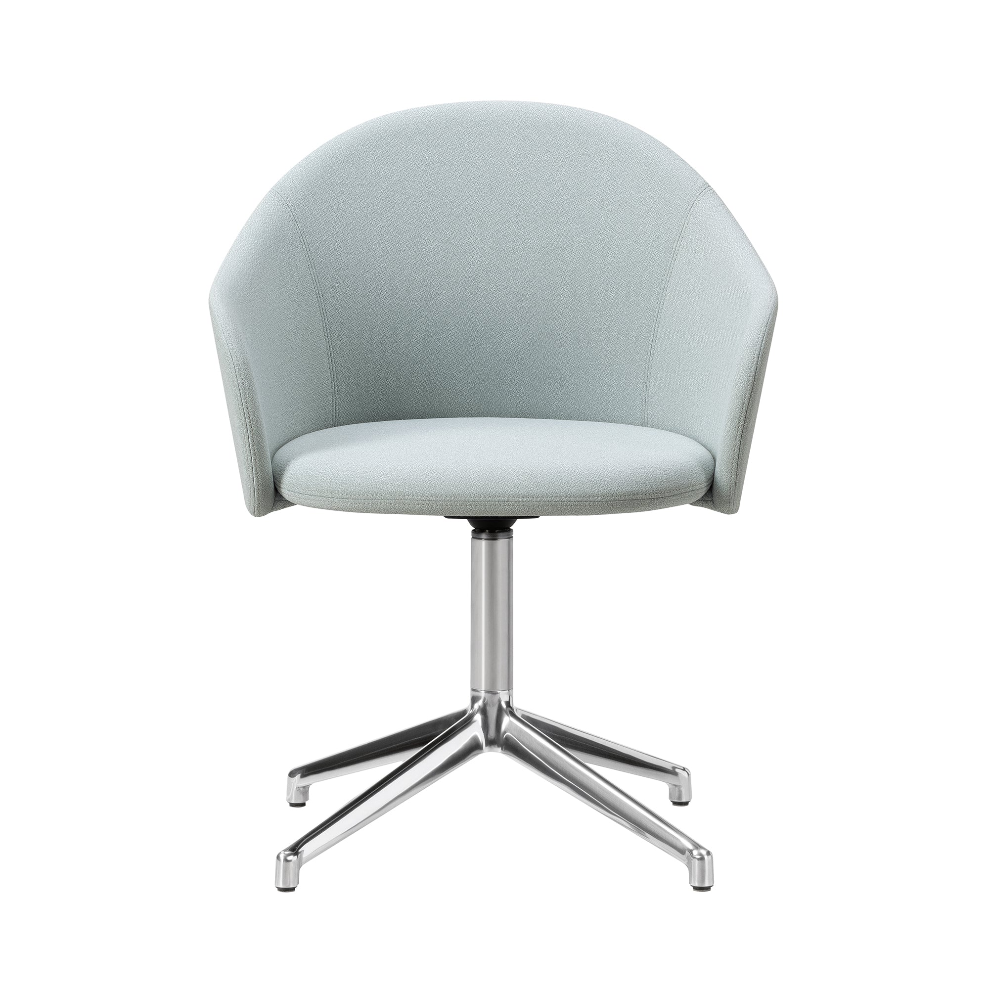 Gomo Armchair: 4 Point Swivel Base + Polished Aluminum
