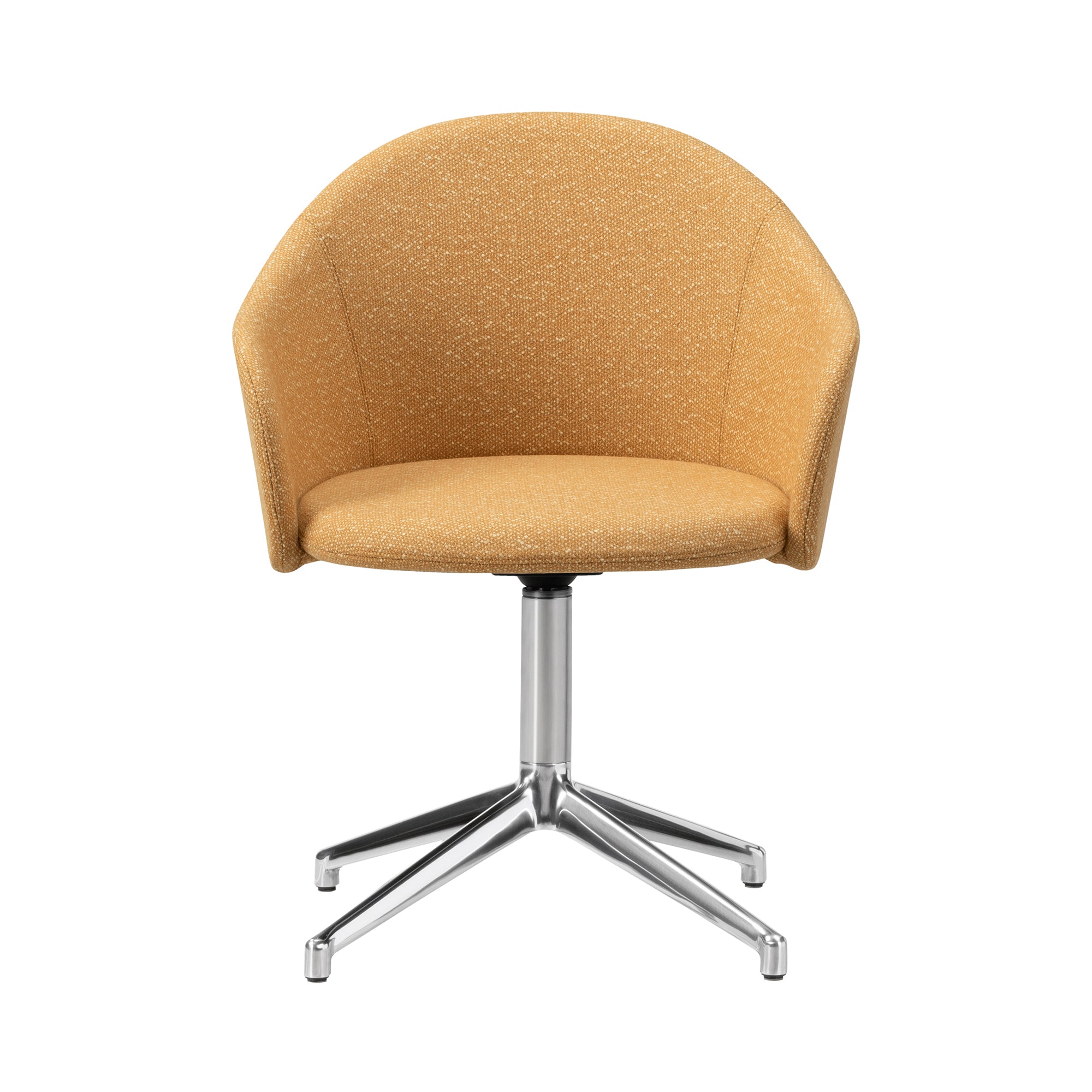 Gomo Armchair: 4 Point Swivel Base + Polished Aluminum