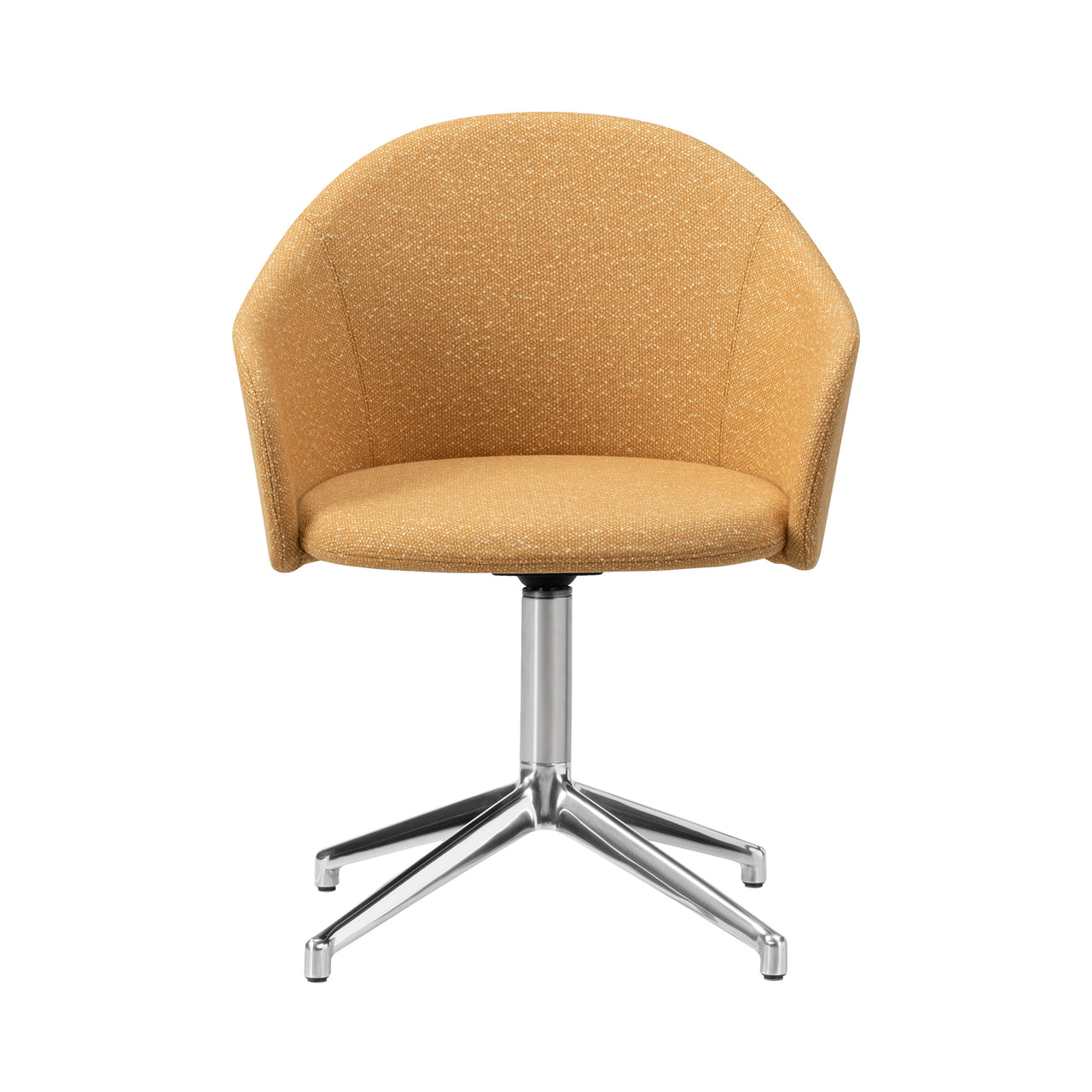 Gomo Armchair: 4 Point Swivel Base + Polished Aluminum