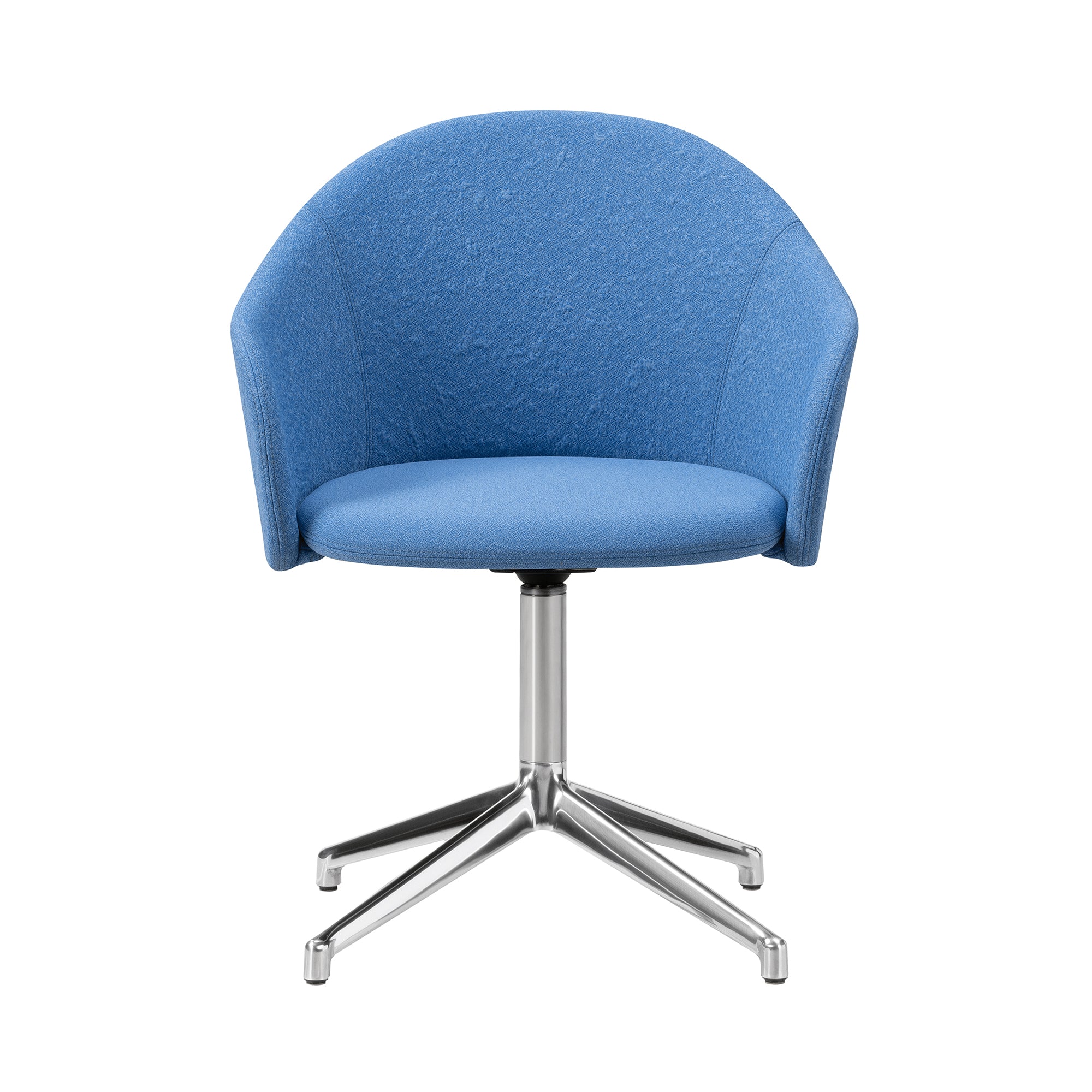 Gomo Armchair: 4 Point Swivel Base + Polished Aluminum