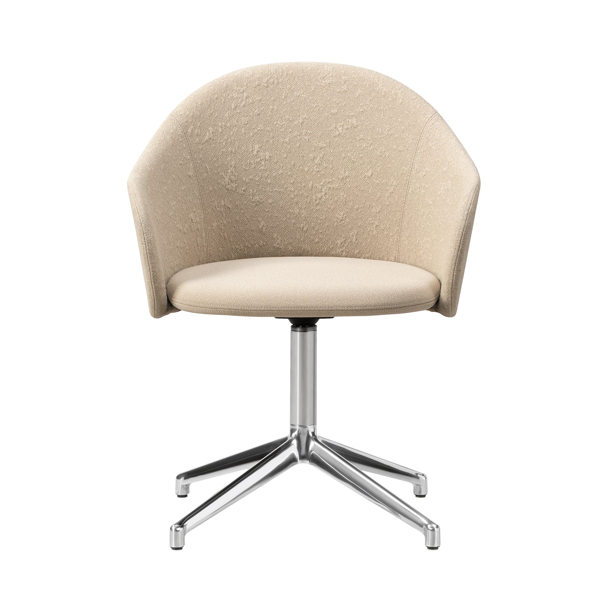 Gomo Armchair: 4 Point Swivel Base + Polished Aluminum