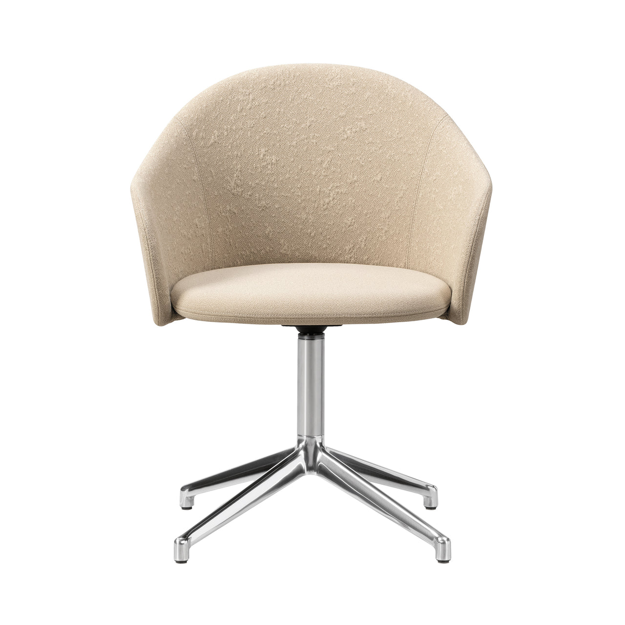 Gomo Armchair: 4 Point Swivel Base + Polished Aluminum
