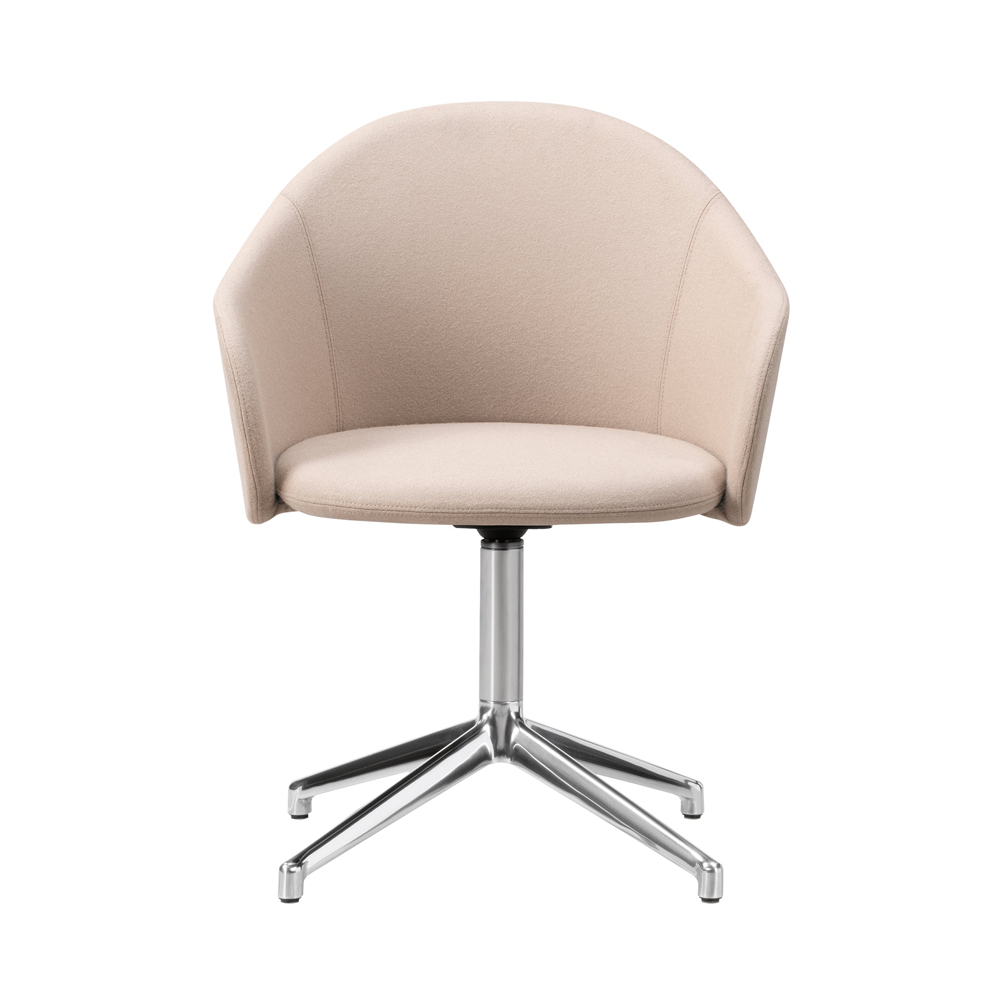 Gomo Armchair: 4 Point Swivel Base + Polished Aluminum