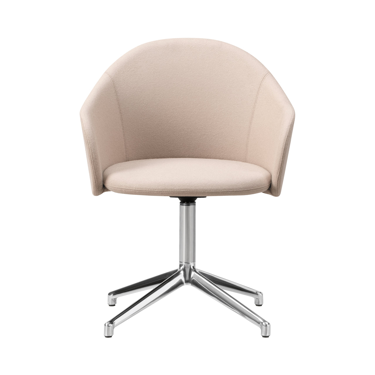 Gomo Armchair: 4 Point Swivel Base + Polished Aluminum
