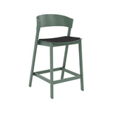 Cover Counter Stool: Upholstered + Green + Without Footrest