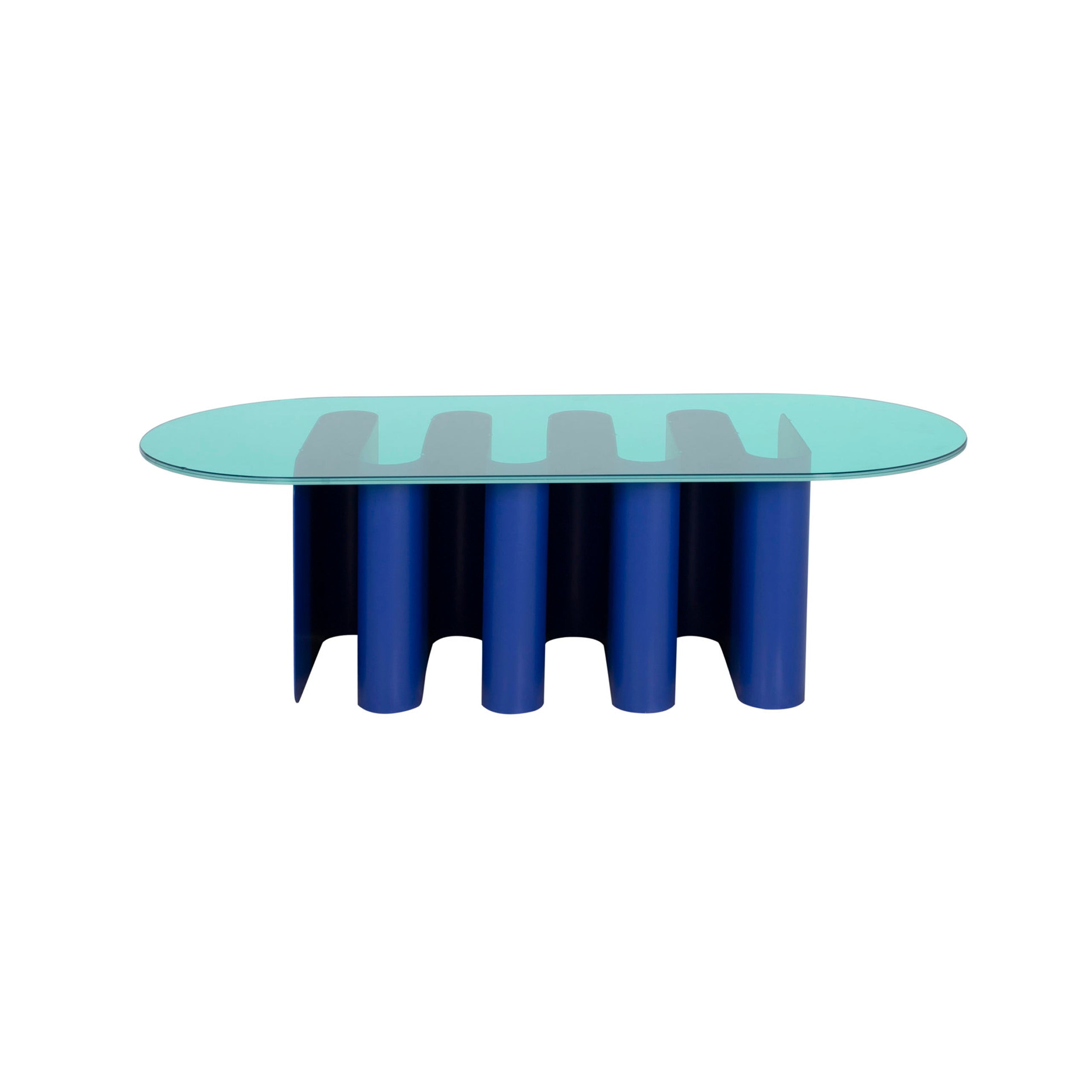 Tavolino2 Side Table: Green + Ultramarine Blue