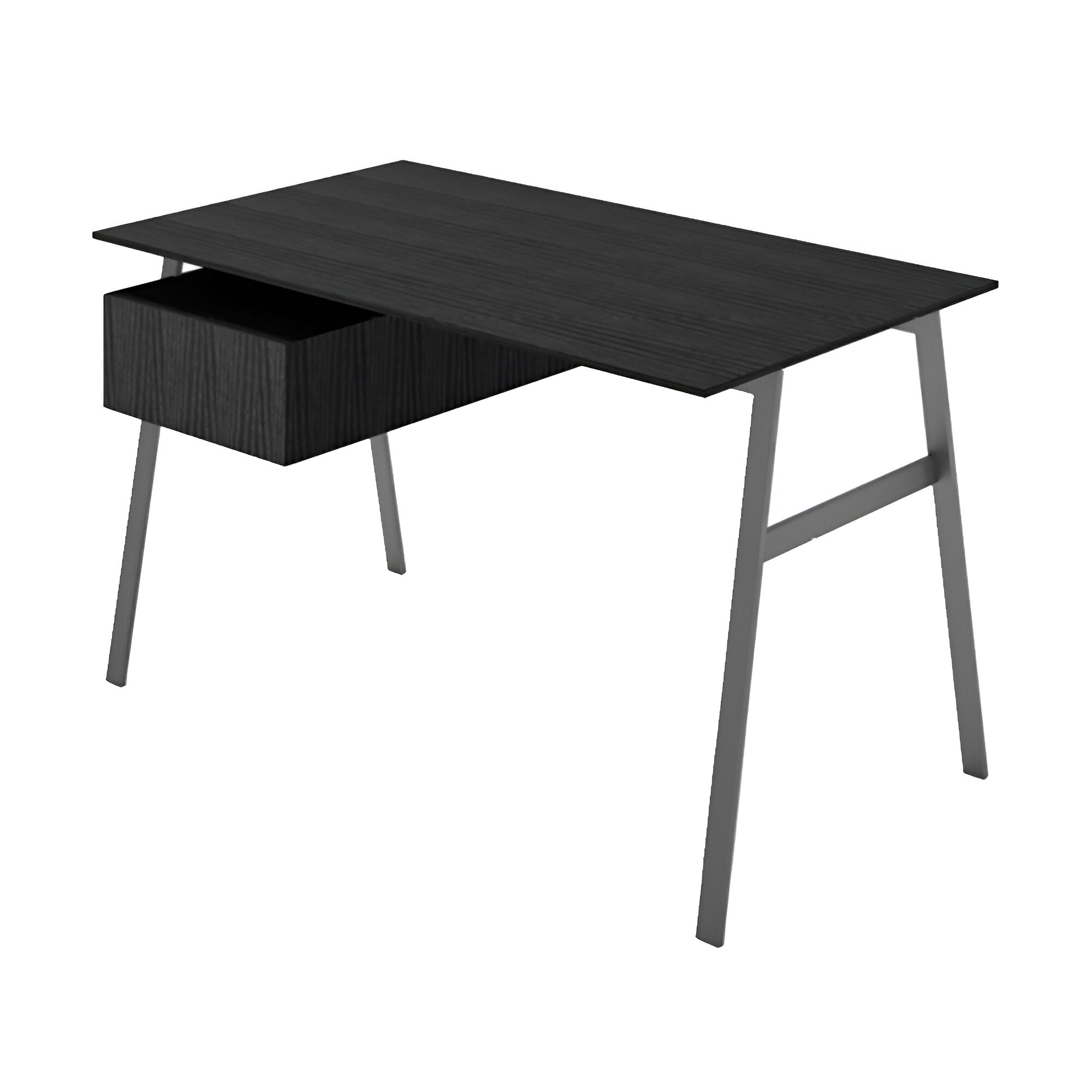 Homework 1 Desk: Single Drawer Left + Gun Metal + Black Oak + Black Oak