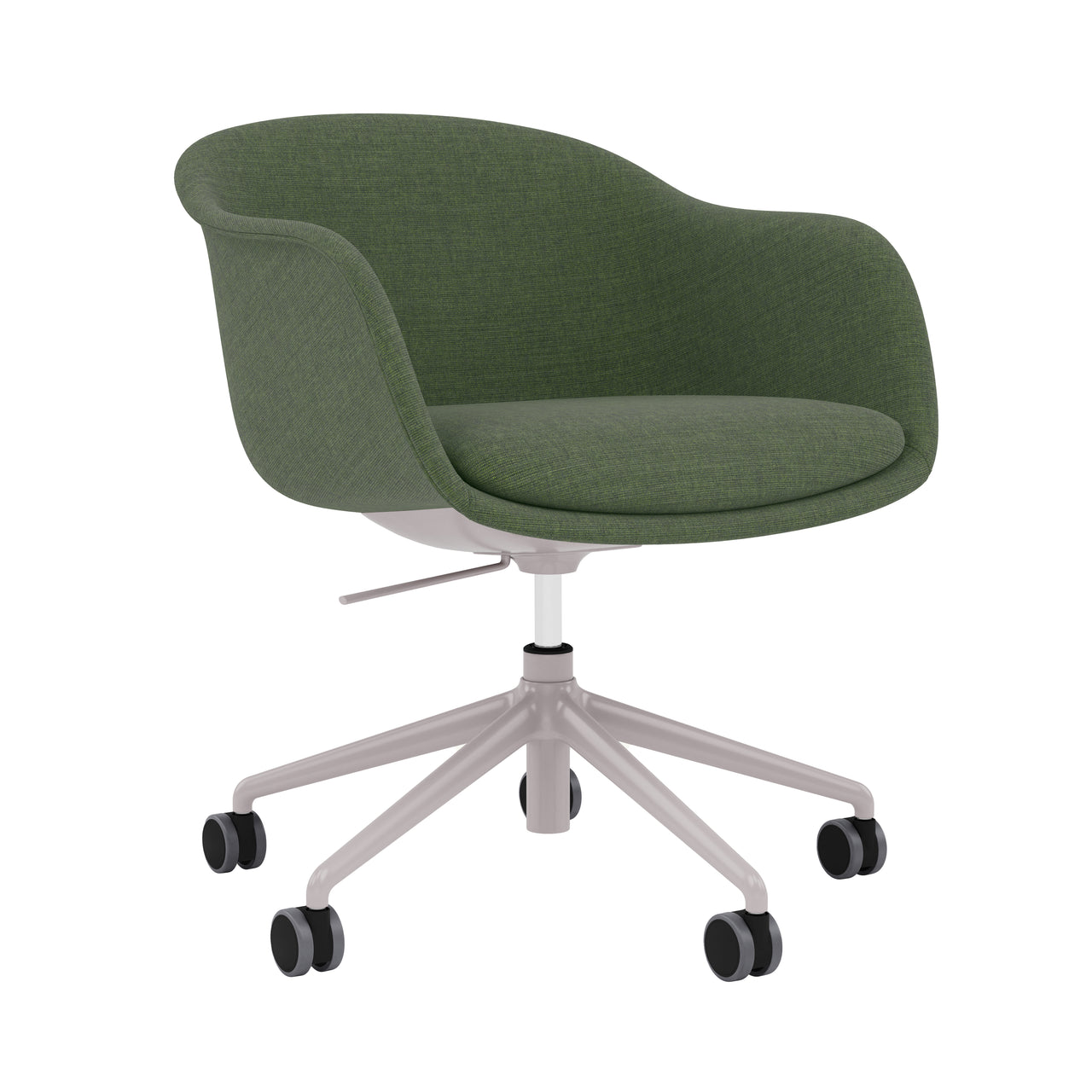 Fiber Conference Armchair: Swivel Base with Castors + Gaslift + Tilt + Recycled Shell + Grey