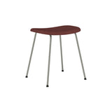 Fiber Stool: Tube Base + Upholstered + Grey