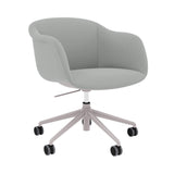 Fiber Soft Armchair: Swivel Base with Castors + Gas Lift + Tilt + Upholstered Shell + Grey