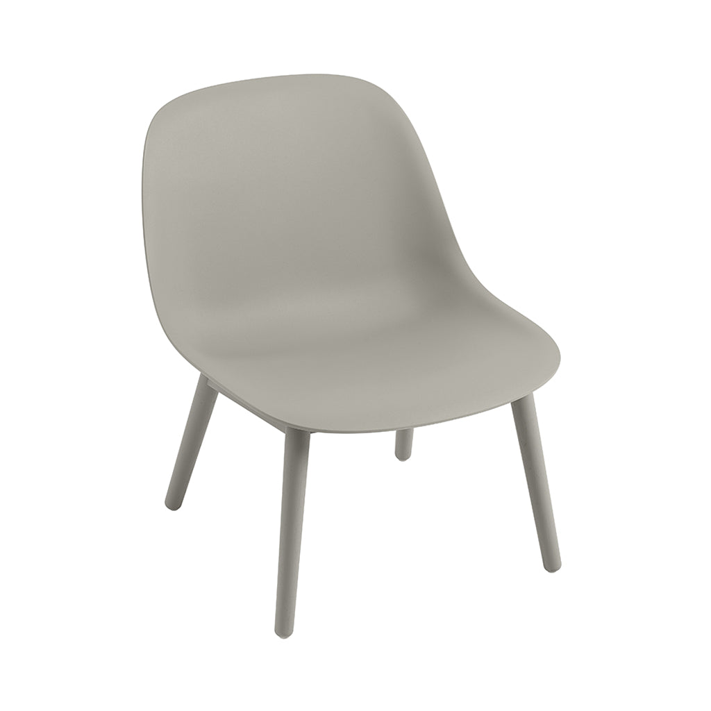 Fiber Lounge Chair: Wood Base + Grey + Grey