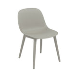 Fiber Side Chair: Wood Base + Recycled Shell + Grey + Grey