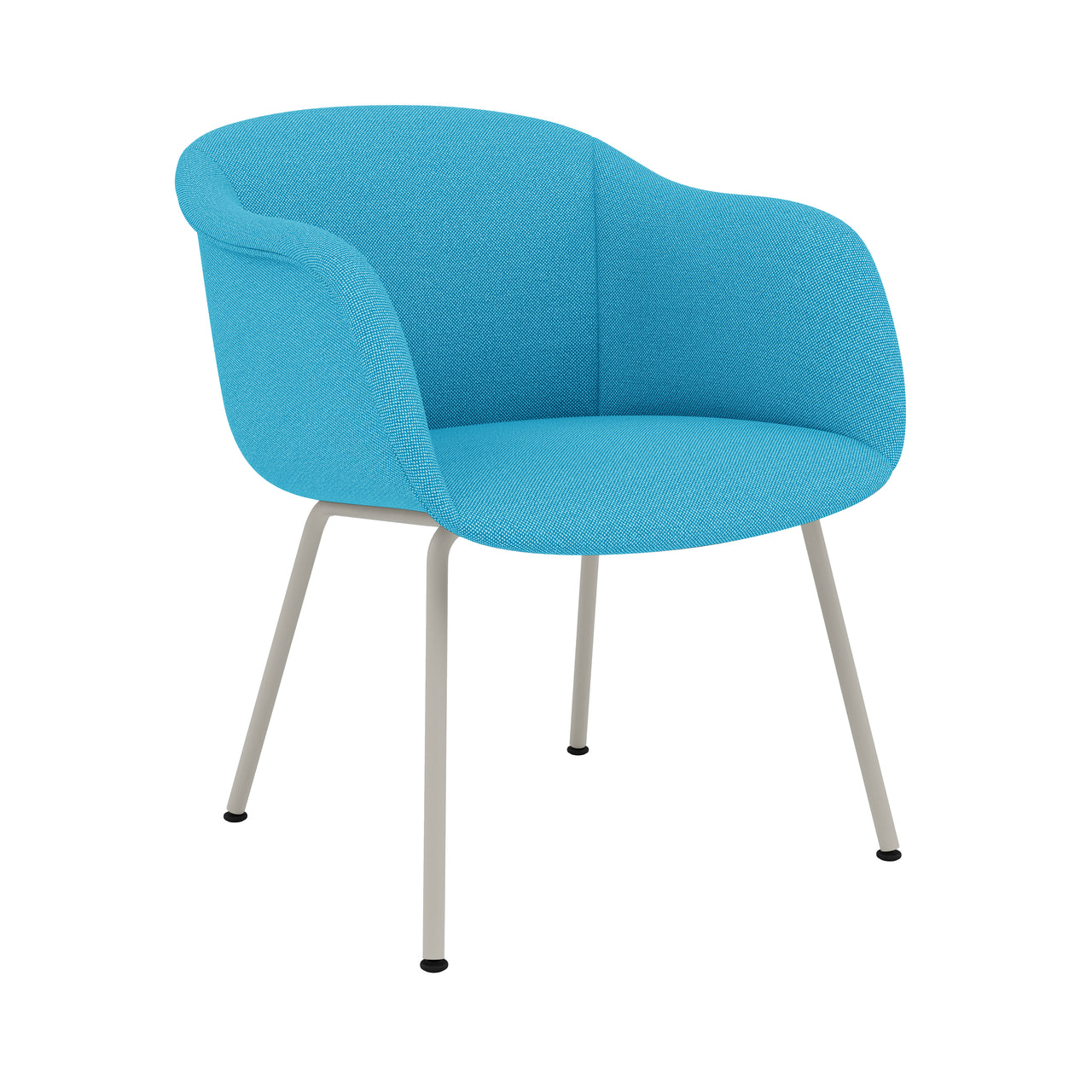 Fiber Soft Armchair: Tube Base + Upholstered Shell + Grey