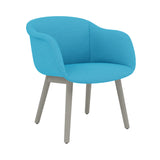 Fiber Soft Armchair: Wood Base + Upholstered + Grey