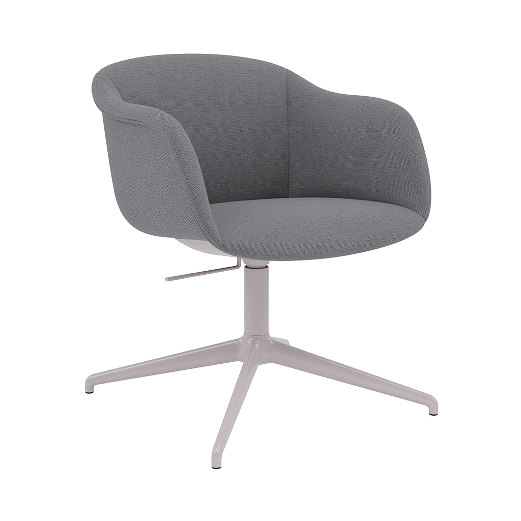 Fiber Soft Armchair Swivel Base with Return + Tilt + Upholstered Shell: Grey