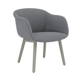Fiber Soft Armchair: Wood Base + Upholstered + Grey