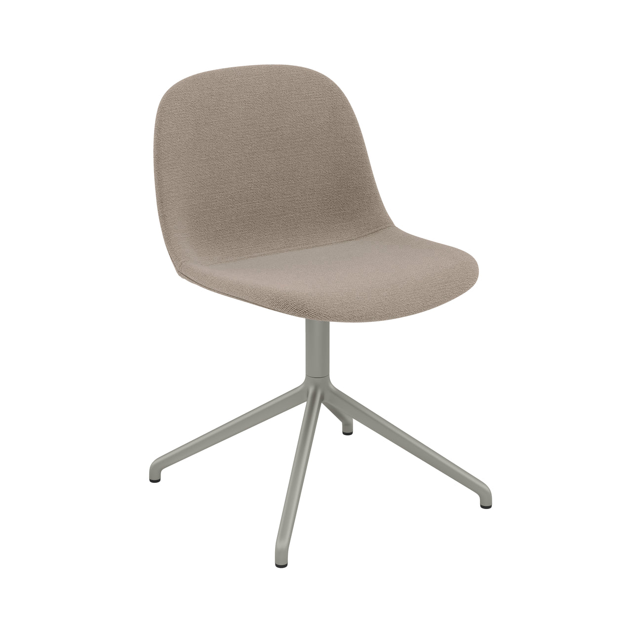 Fiber Side Chair: Swivel Base with Return + Recycled Shell + Upholstered + Grey