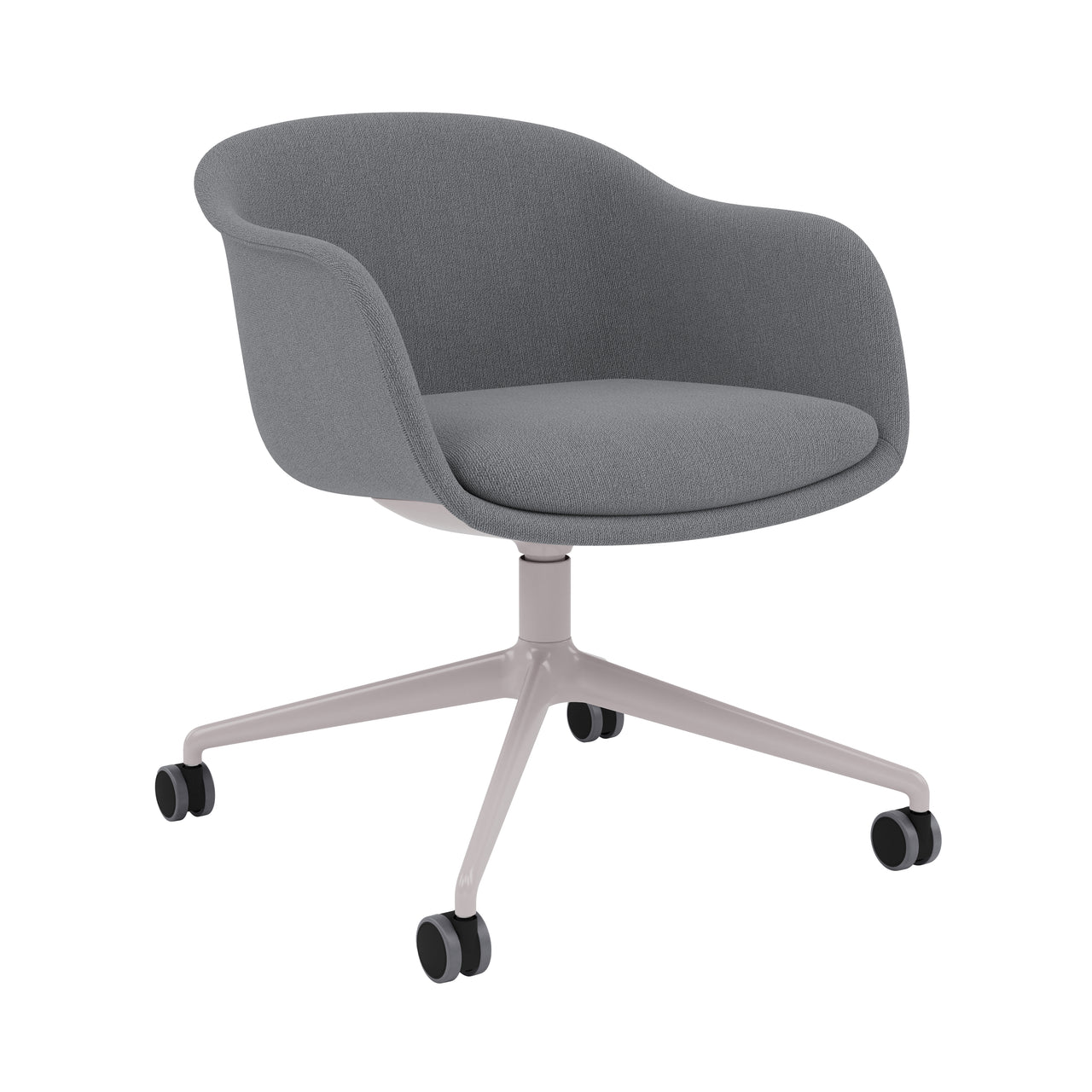 Fiber Conference Armchair: Swivel Base with Castors + Recycled Shell + Grey