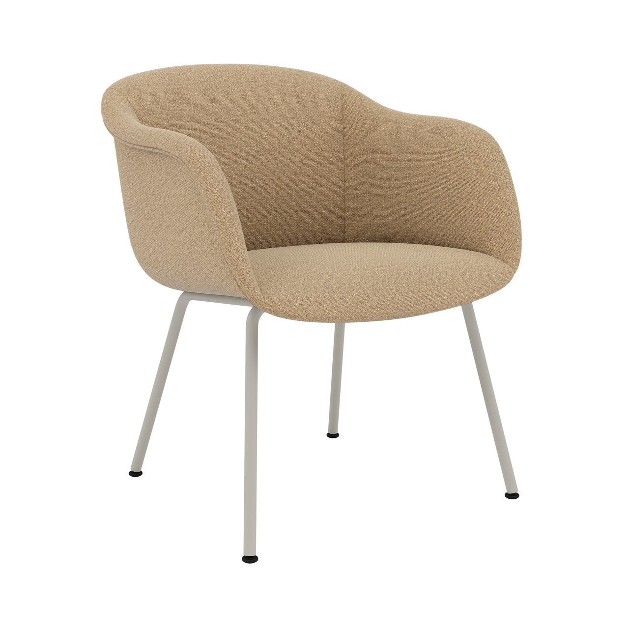 Fiber Soft Armchair: Tube Base + Upholstered Shell + Grey