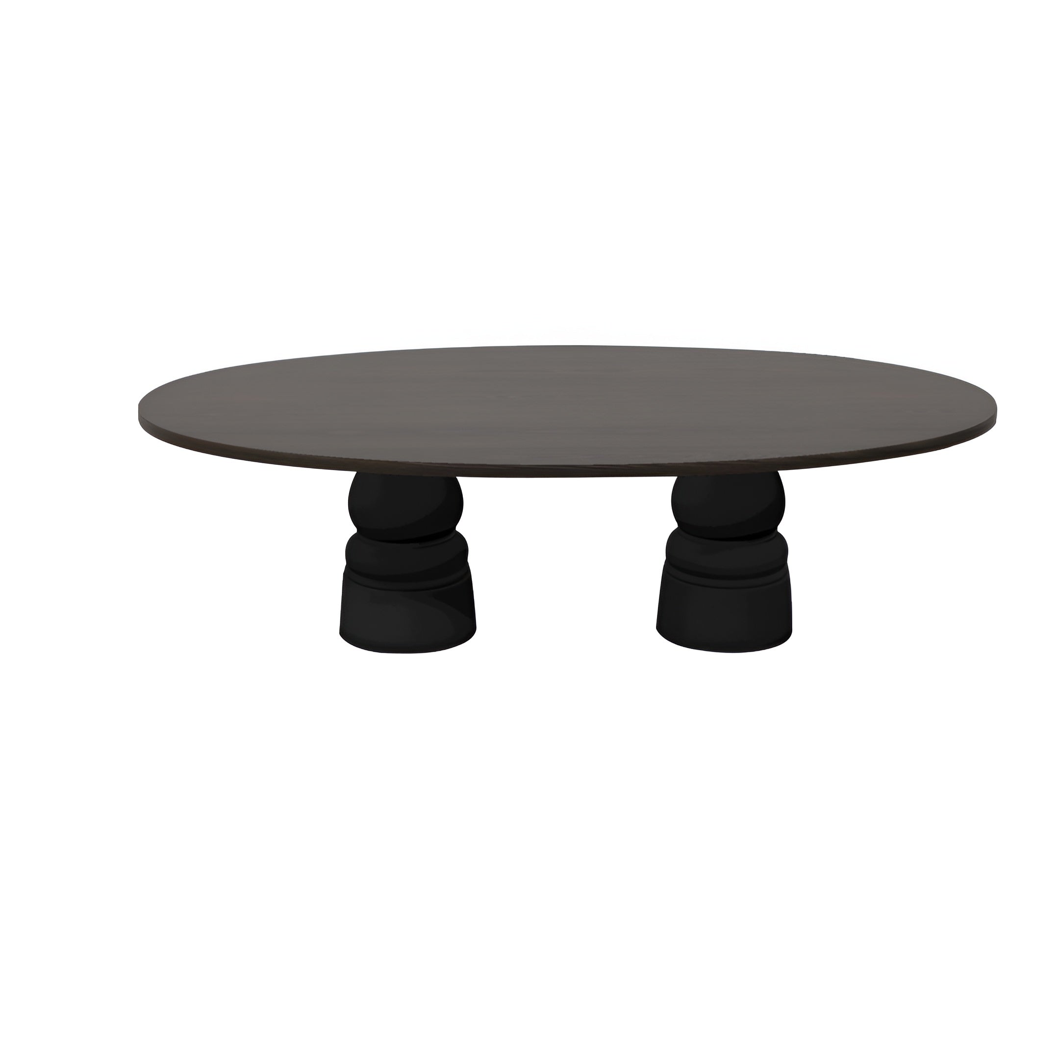 Container Oval Table: Large + New Antiques + Grey Stained + Black