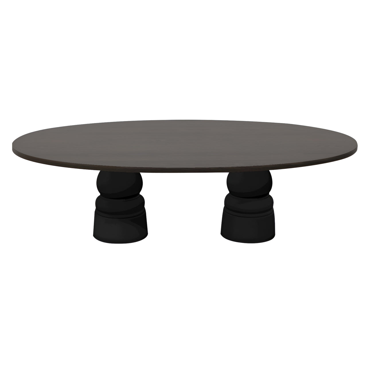 Container Oval Table: Large + New Antiques + Grey Stained + Black