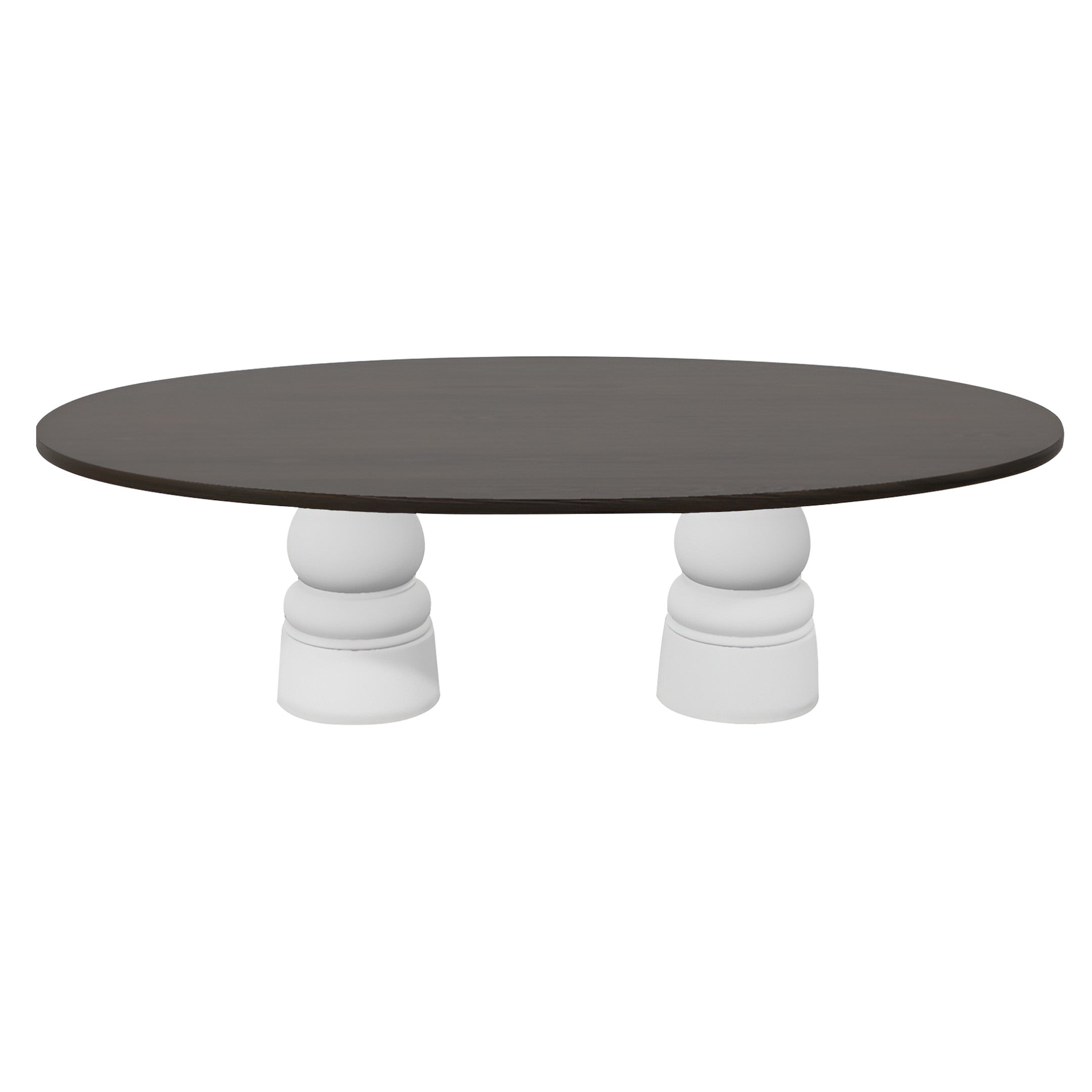 Container Oval Table: Large + New Antiques + Grey Stained + White