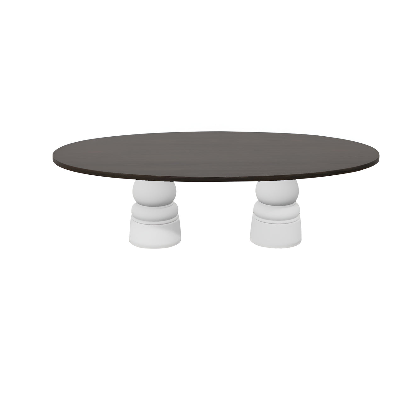 Container Oval Table: Large + New Antiques + Grey Stained + White