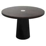 Container Round Table: Medium + Grey Stained with Hole + Black