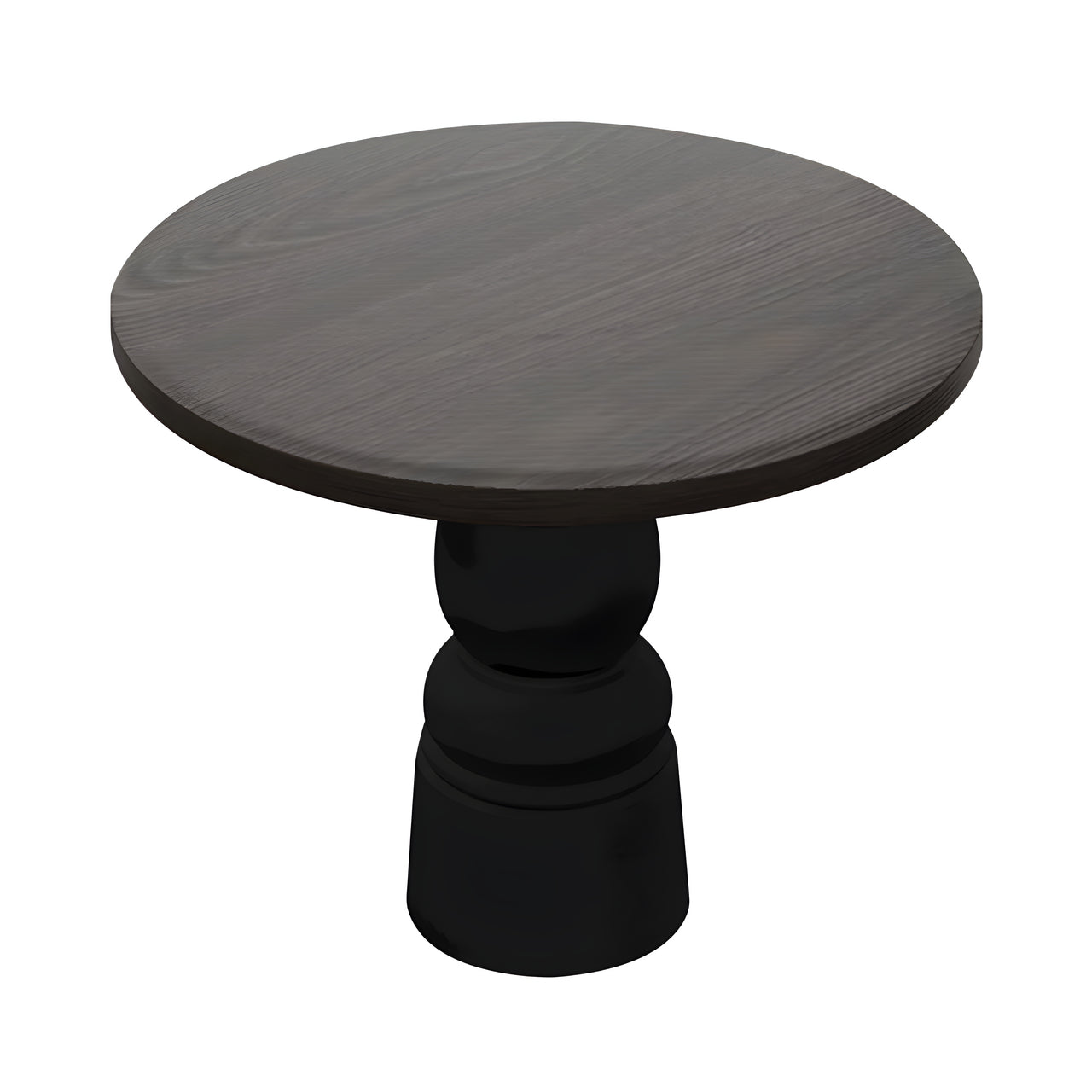 Container Round Table: Small + New Antiques + Grey Stained + Black