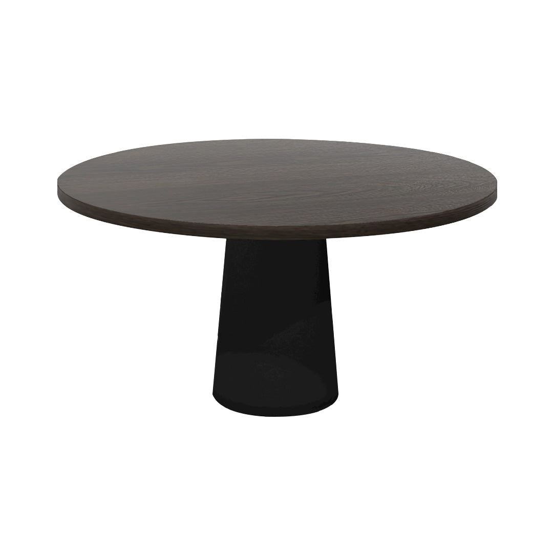 Container Round Table: Large + Grey stained + Black