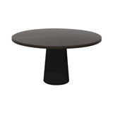 Container Round Table: Large + Grey stained + Black