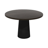 Container Round Table: Medium + Cable Feed + Grey Stained + Black