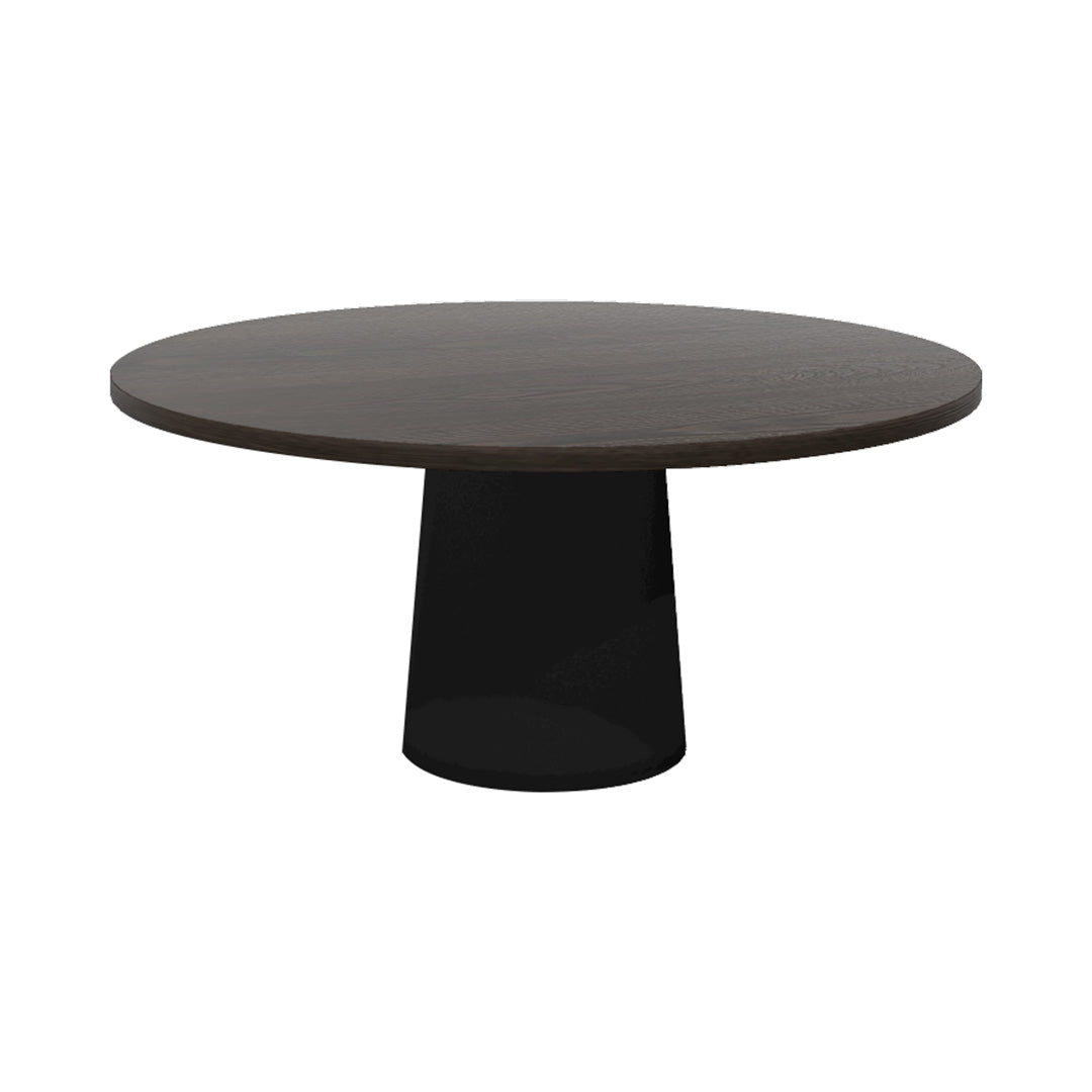 Container Round Table: Extra Large + Cable Feed + Grey stained + Black