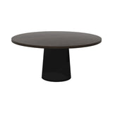 Container Round Table: Extra Large + Cable Feed + Grey stained + Black
