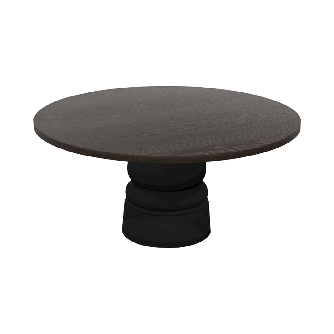Container Round Table: XXL + New Antiques + Grey stained + Black