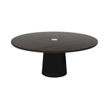 Container Round Table: XXL + Cable Feed + Grey Stained with Hole + Black