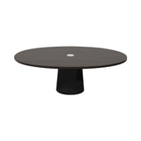Container Oval Table: Small + Grey Stained with Hole + Black