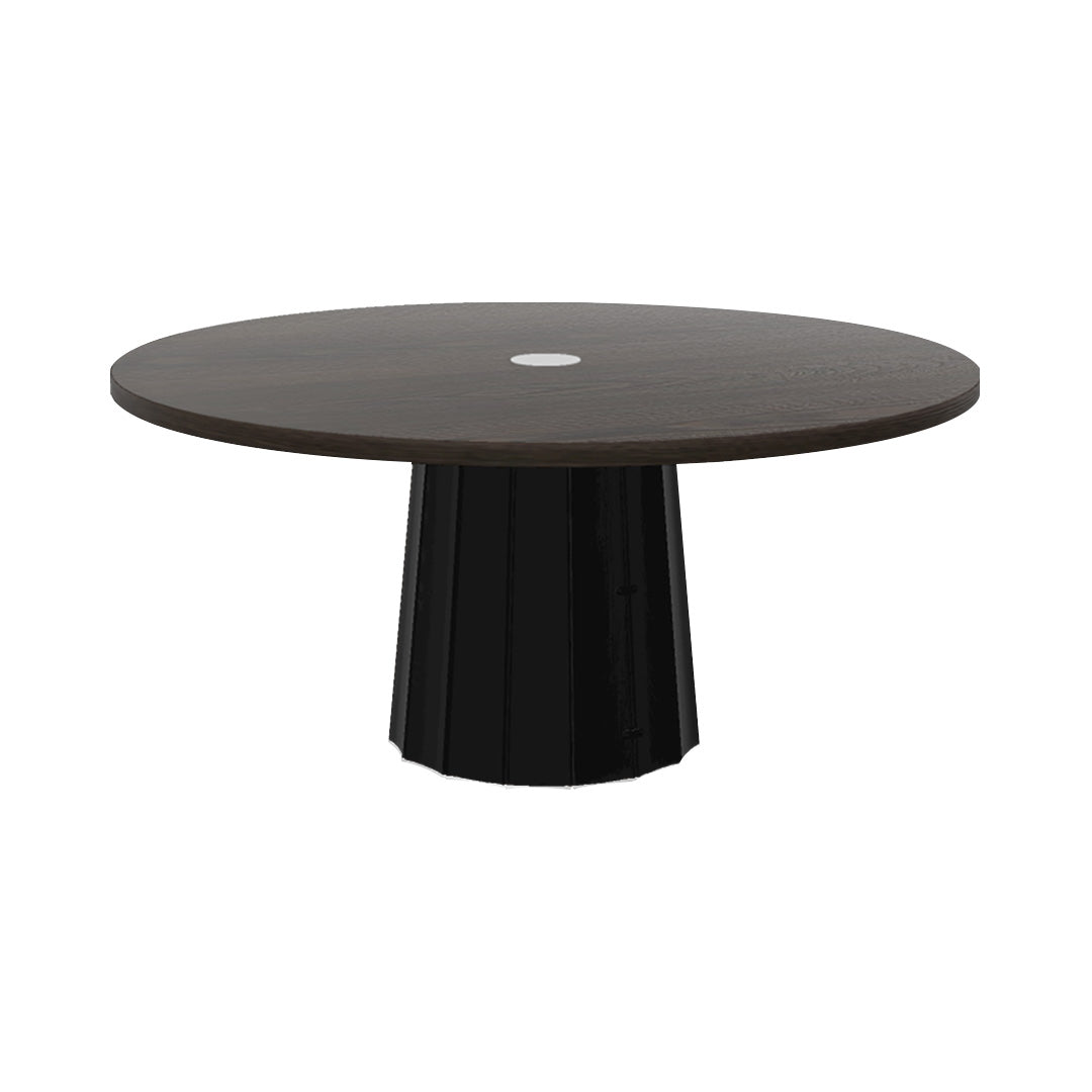 Container Round Table: Extra Large + Bodhi Cover + Grey Stained with Hole + Black
