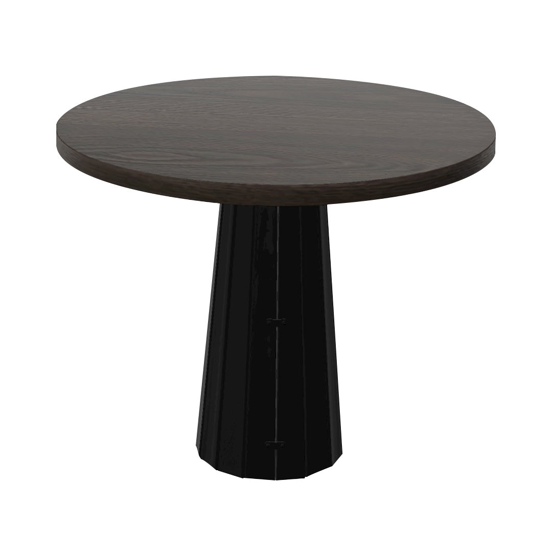 Container Round Table: Small + Bodhi Cover + Grey Stained + Black