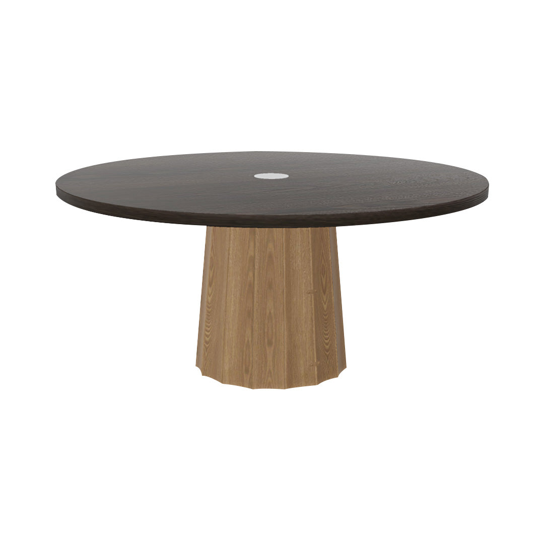 Container Round Table: Extra Large + Bodhi Cover + Grey Stained with Hole + Natural Oil