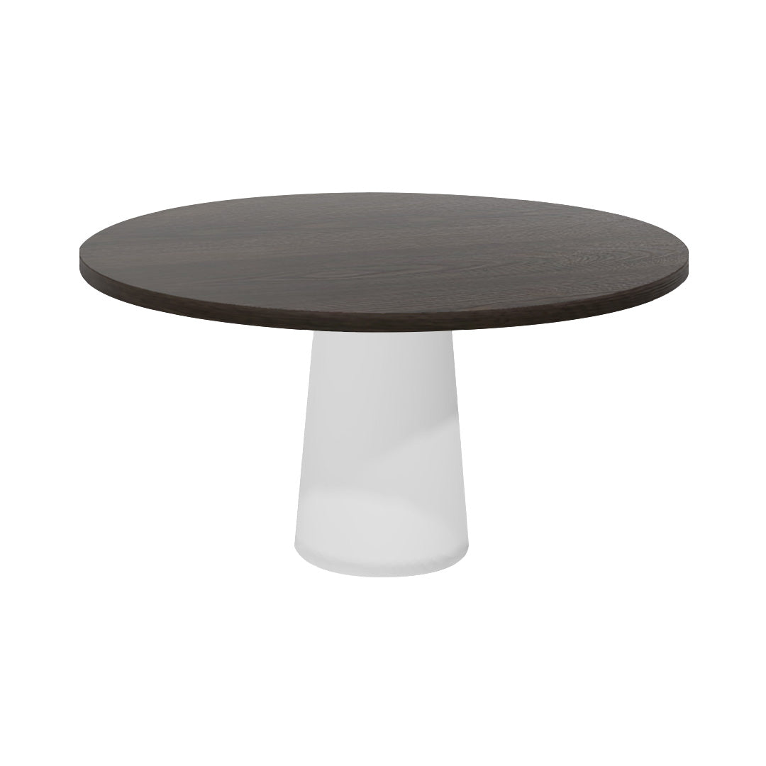 Container Round Table: Large + Grey stained + White