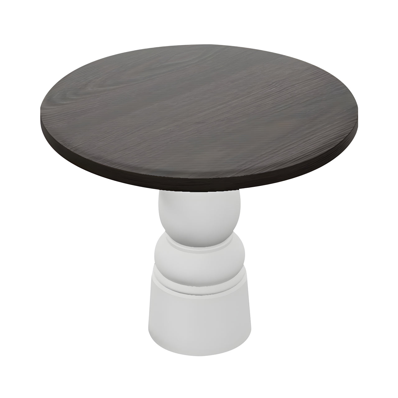 Container Round Table: Small + New Antiques + Grey Stained + White