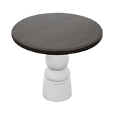 Container Round Table: Small + New Antiques + Grey Stained + White