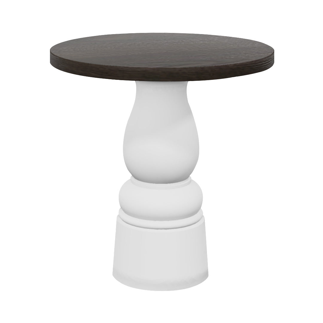Container Round Table: Extra Small + New Antiques + Grey Stained + White