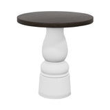 Container Round Table: Extra Small + New Antiques + Grey Stained + White