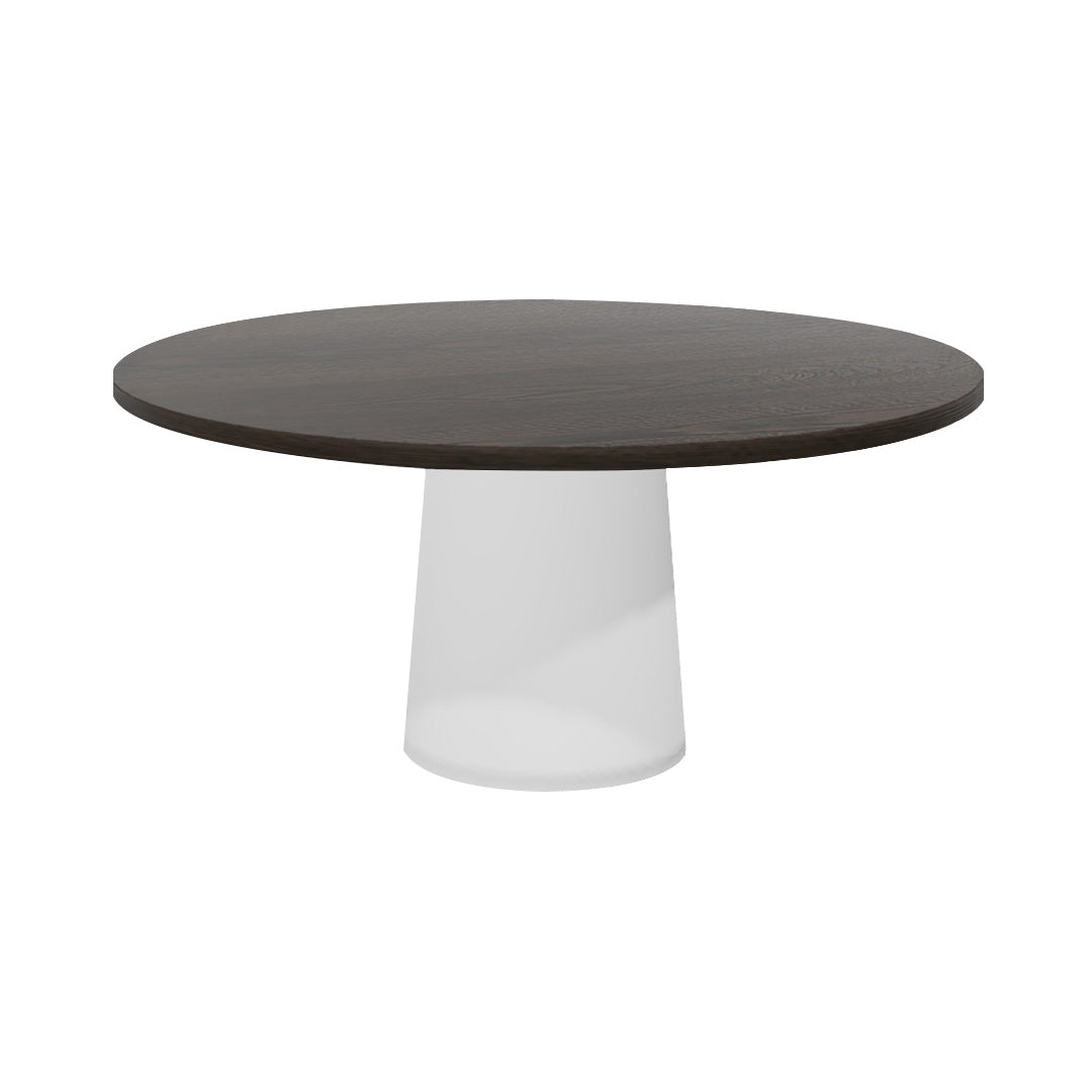 Container Round Table: Extra Large + Grey stained + White